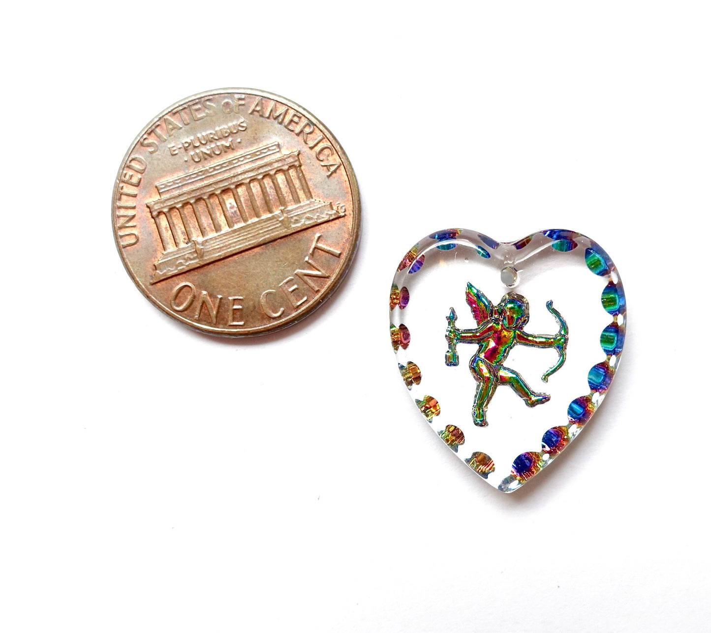 2 Amor Herz Anhänger 20x18mm Iridis