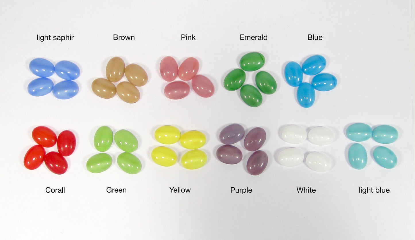 4 cabochons 18x13mm oval Mondschein mix