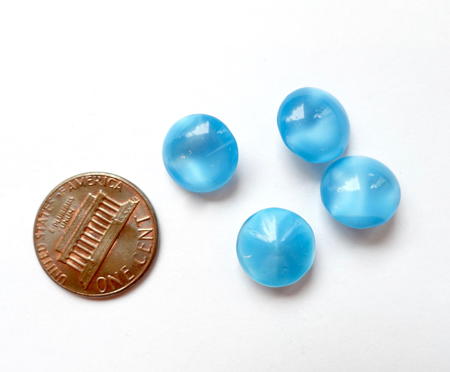 8 Schmucksteine SS50 Blau Aqua Opak 12mm