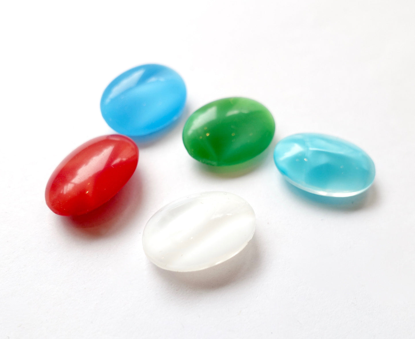 4 Schmucksteine 18x13mm Oval bunt Mondschein