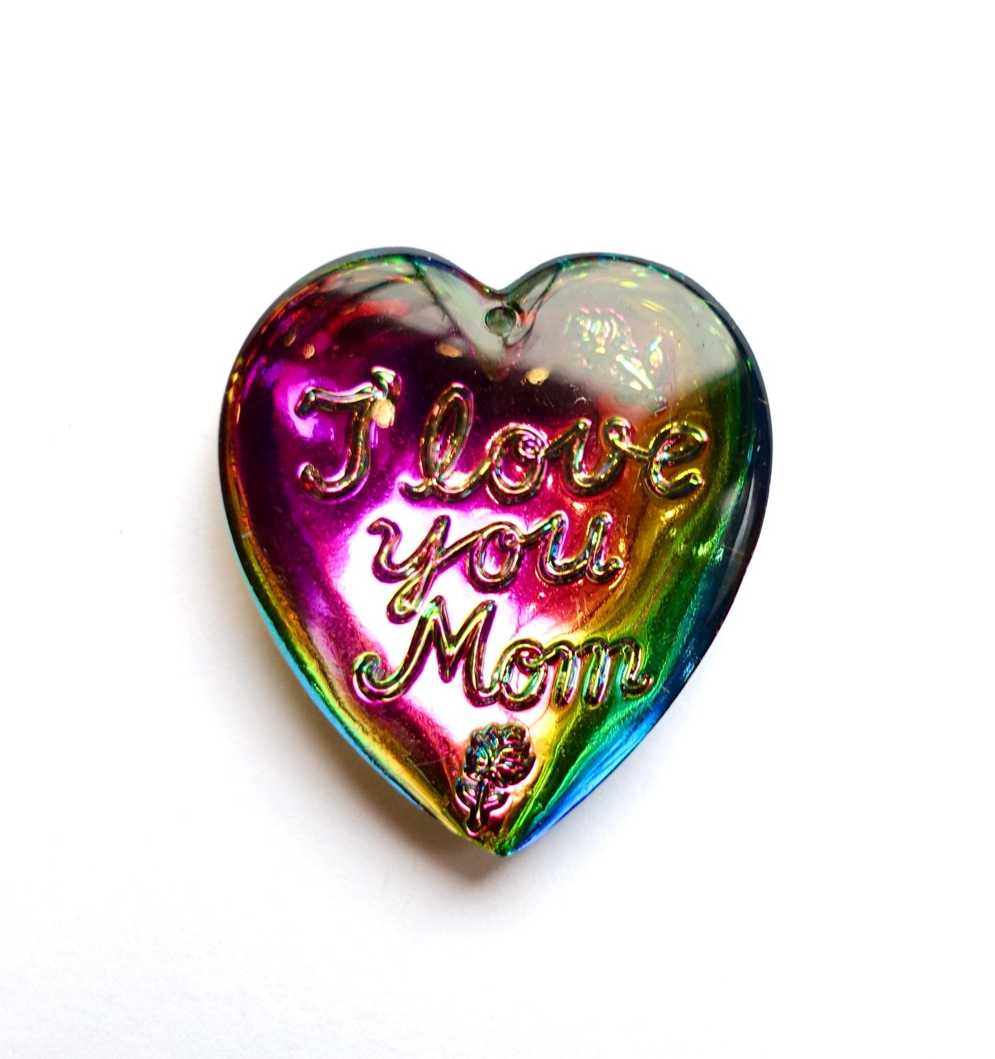 Herz Anhänger 31x29 I love you Mom iridis