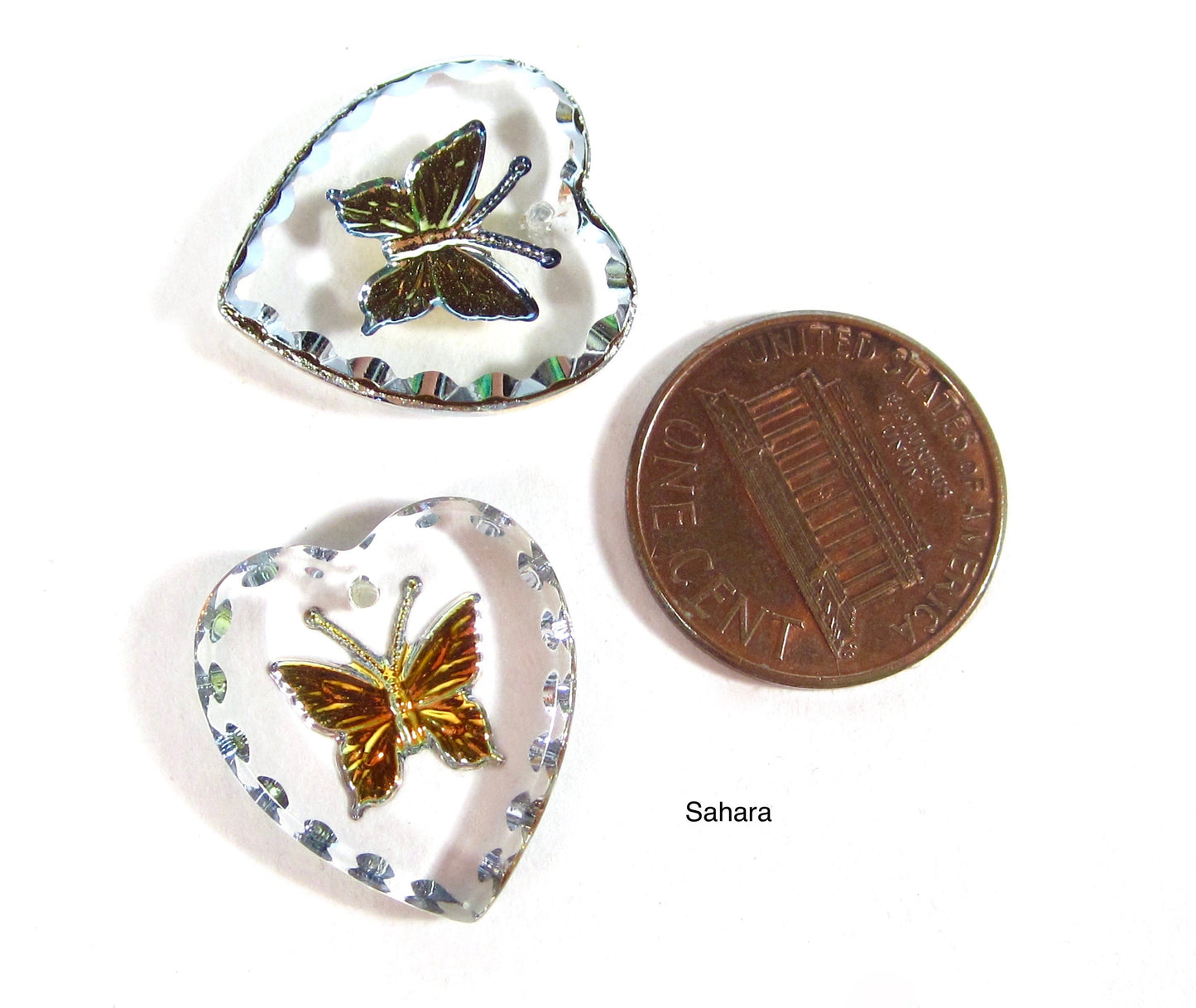 2 Schmetterling Herz Anhänger 20x18 mm