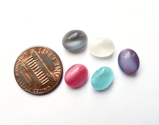 24 Schmucksteine 10x8mm oval Mondschein mix