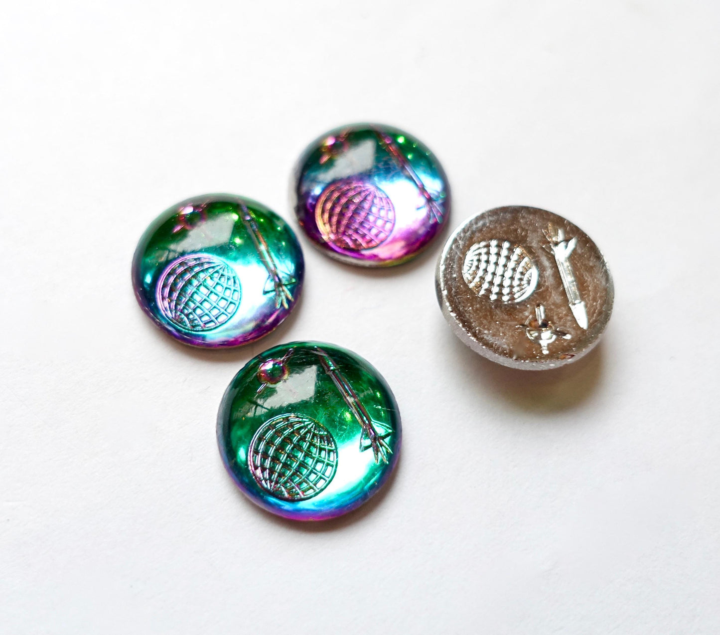 4 cabochons Weltraum Rakete 13mm Bermuda