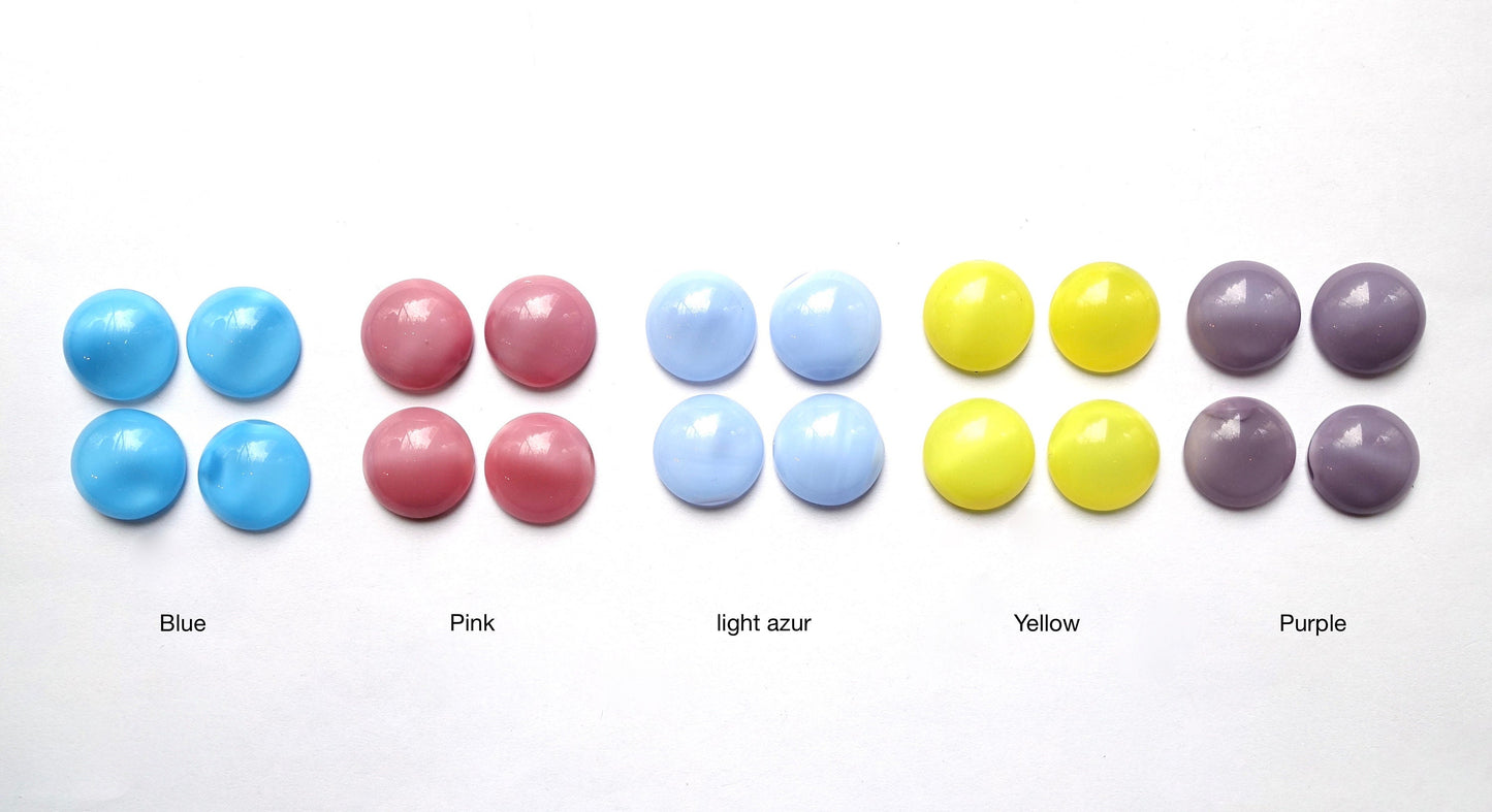 4 cabochons 16mm rund Mondschein mix