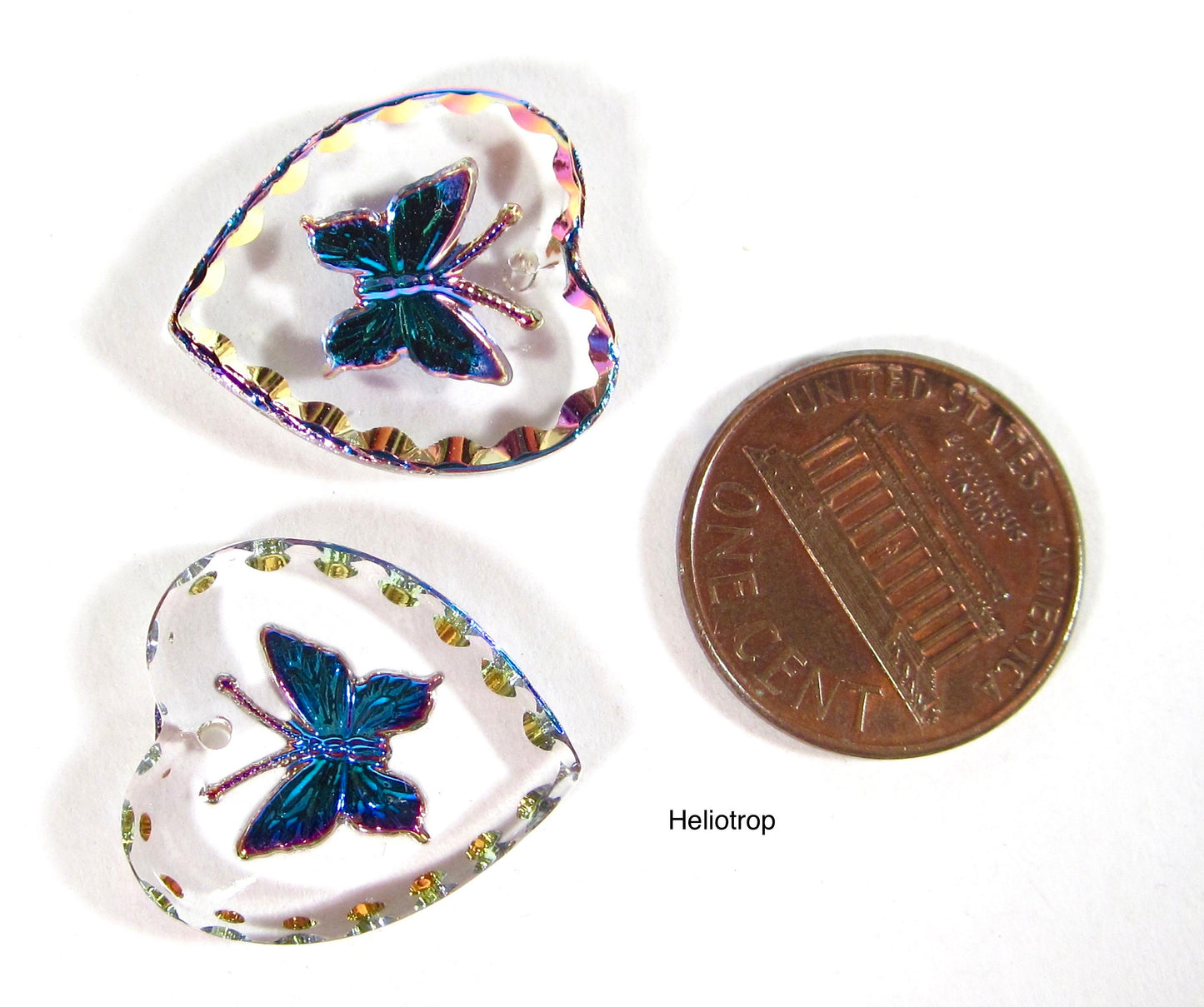 2 Schmetterling Herz Anhänger 20x18 mm