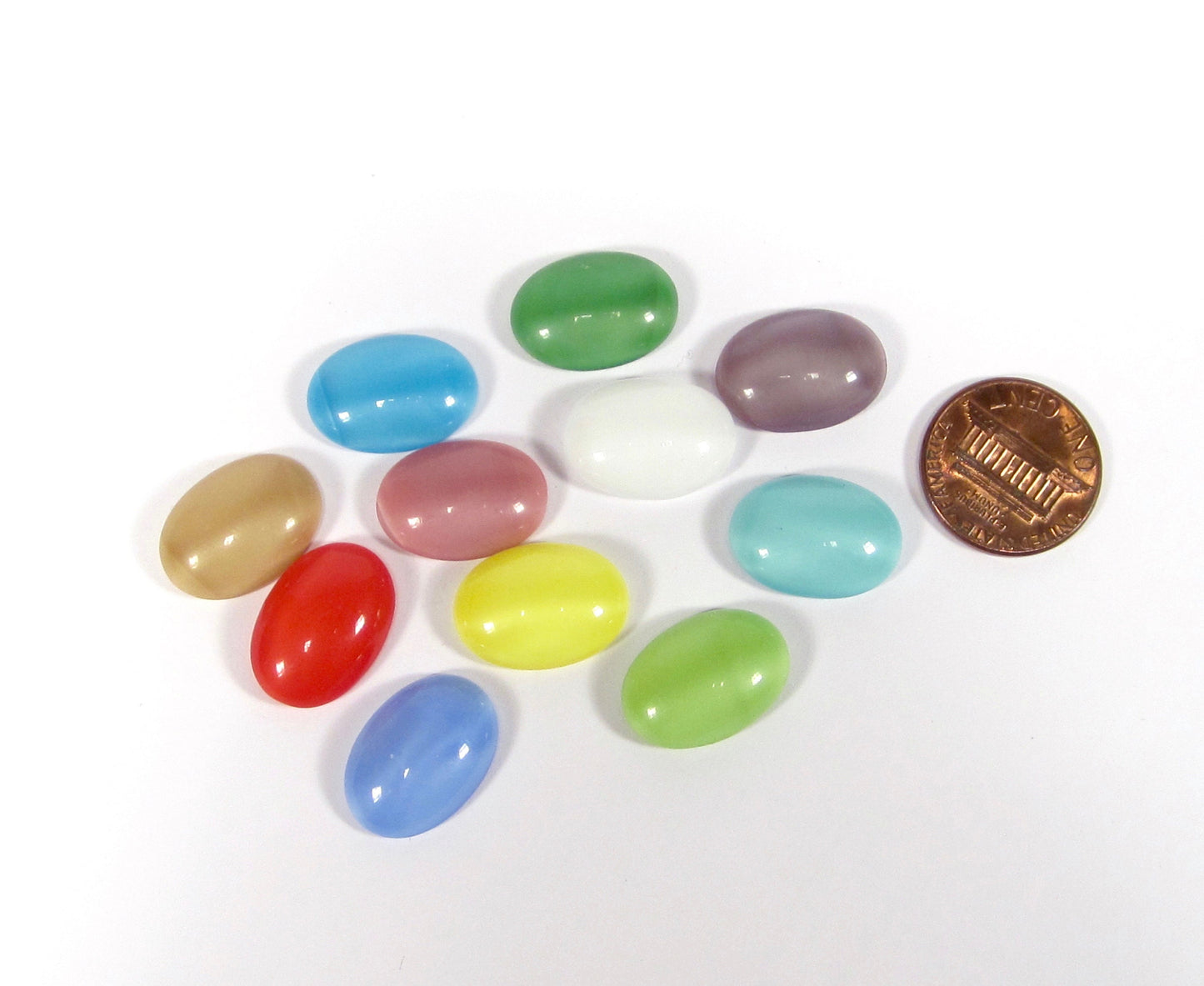 4 cabochons 18x13mm oval Mondschein mix