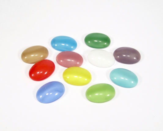 4 cabochons 18x13mm oval Mondschein mix