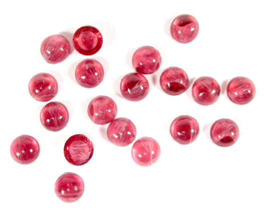 12 cabochons 8mm rund rot rosa Einschlüsse