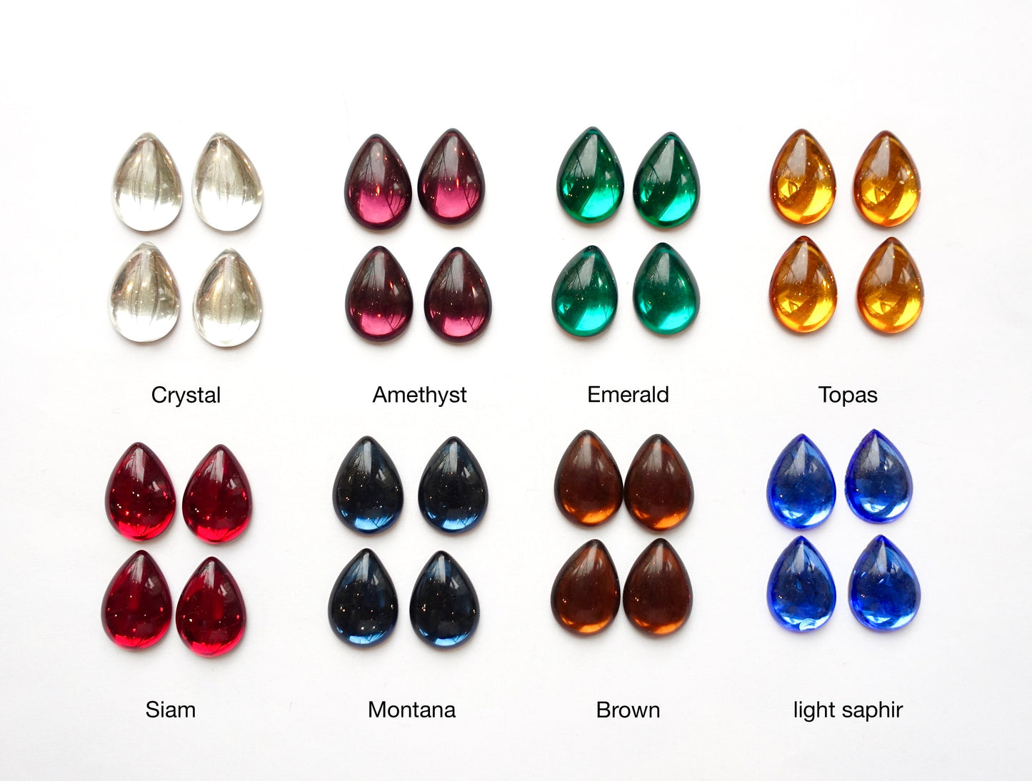 6 cabochons 18x13mm Tropfen Opal Glas bronze foiled
