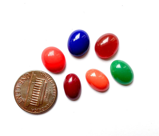 12 Cabochons Oval 12x10 12x9 12x8 bunt satt opak