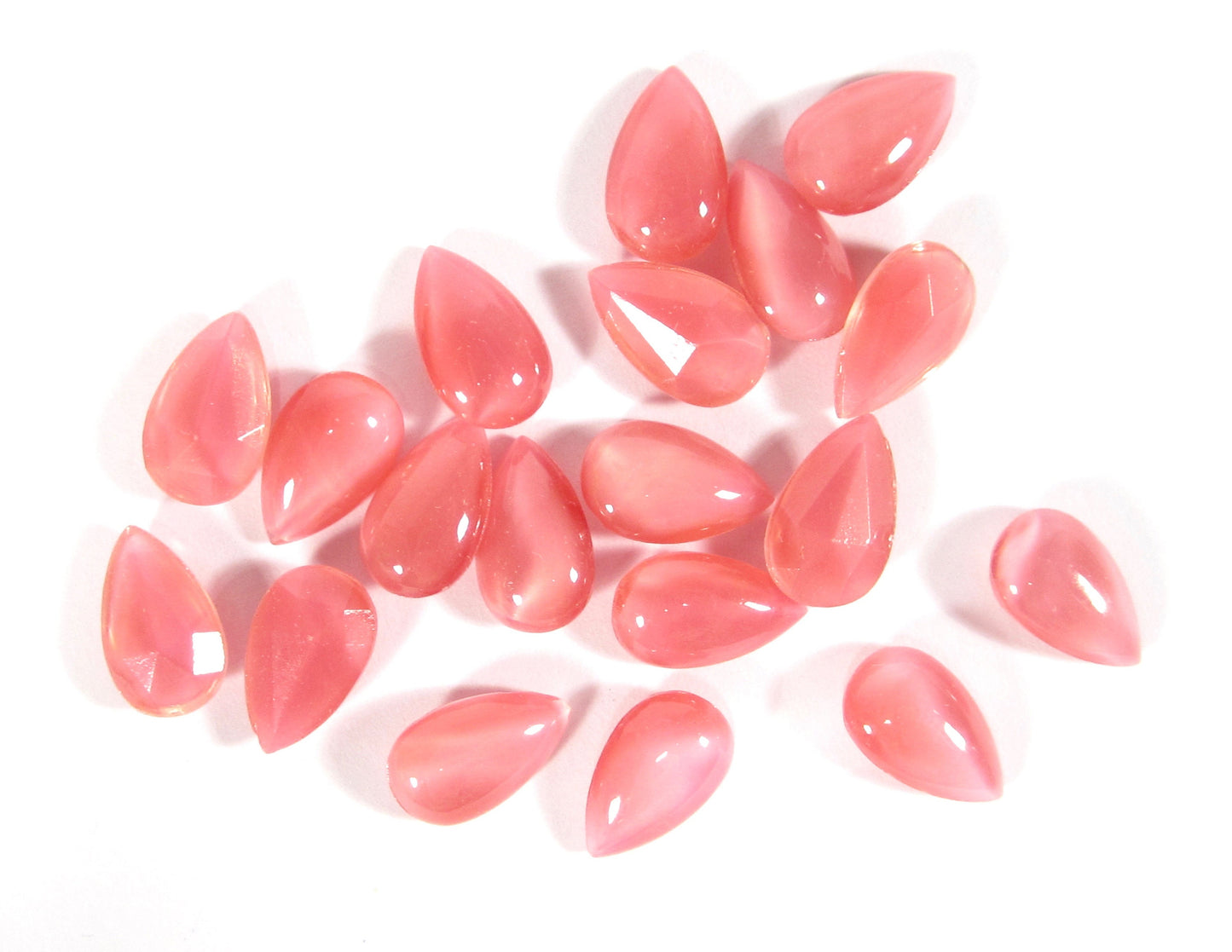 6 Schmucksteine 13x8mm tropfen Rosa Mondschein