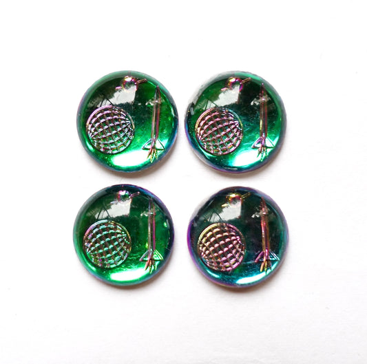 4 cabochons Weltraum Rakete 13mm Bermuda