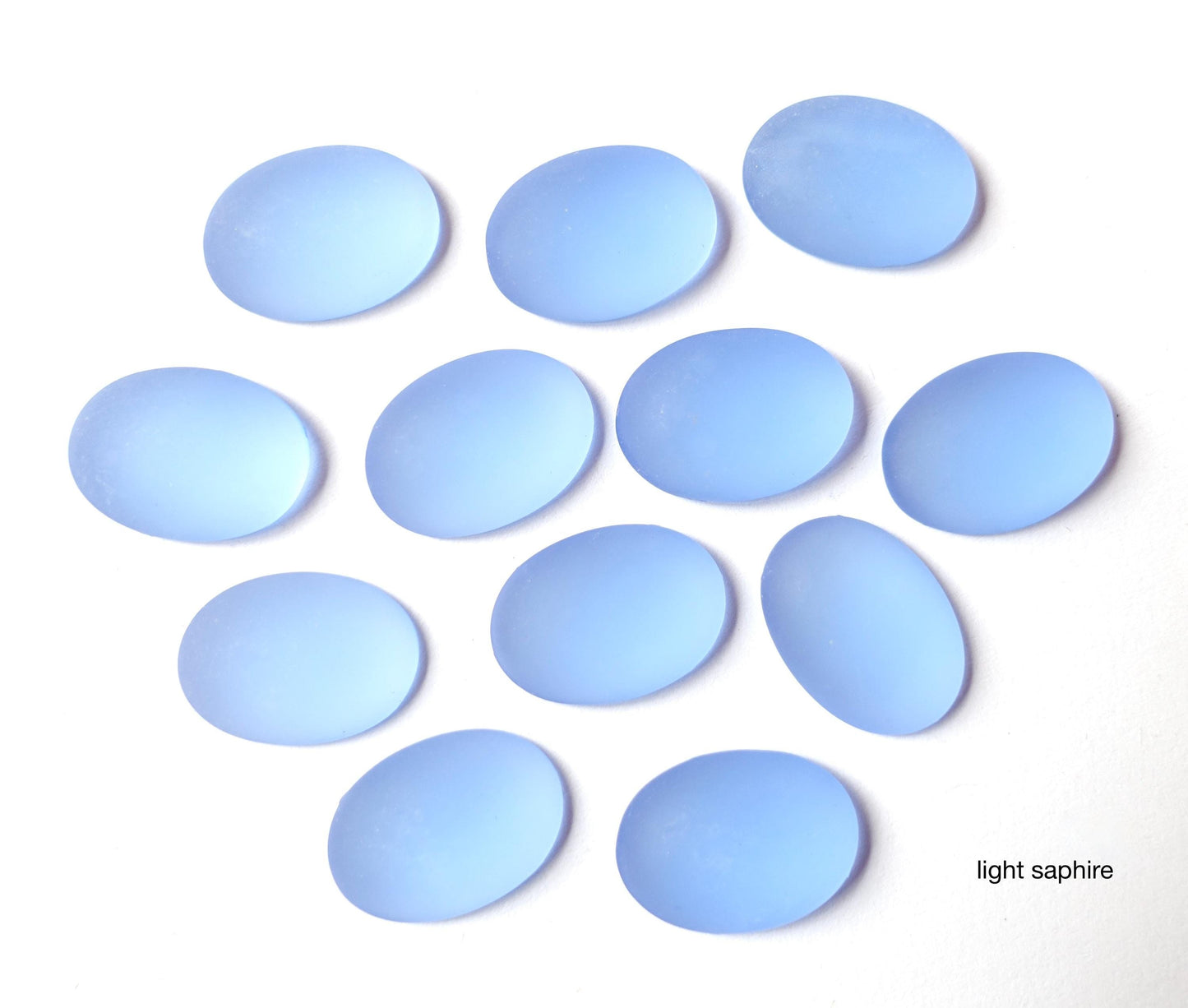 2/ 6 Cabochons Oval 18x13mm 25x18mm mattiert blau grün