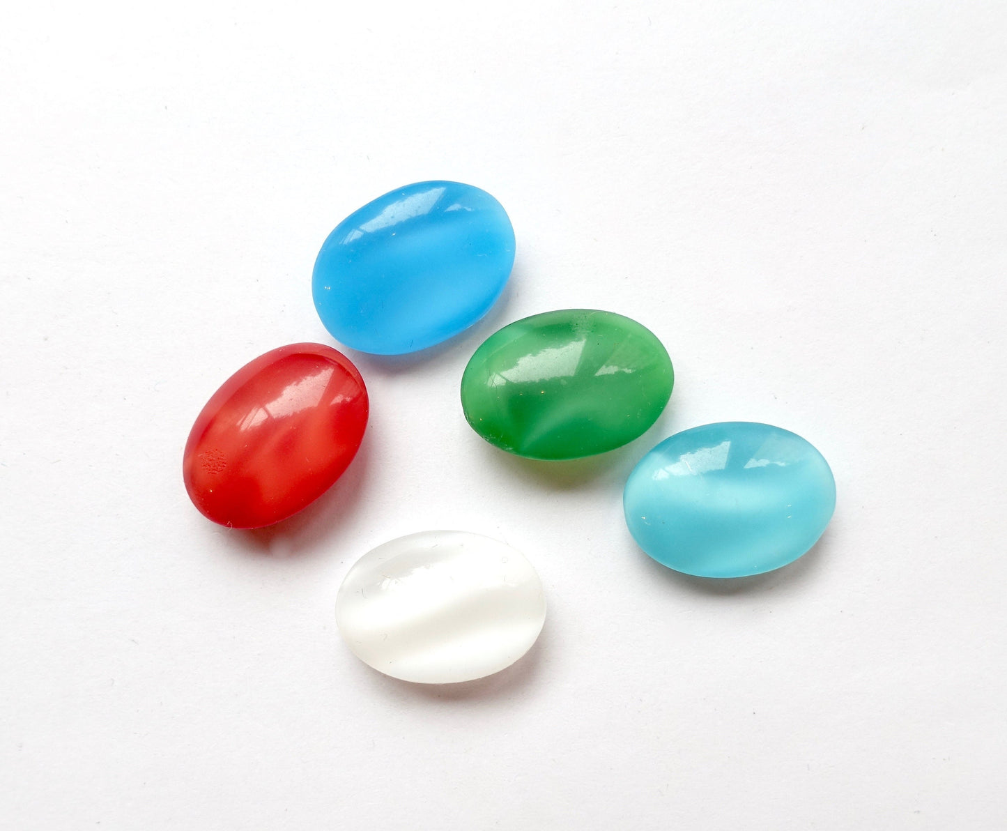 4 Schmucksteine 18x13mm Oval bunt Mondschein