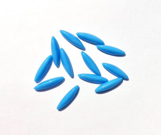 48 cabochons navette 15x4mm blau türkis