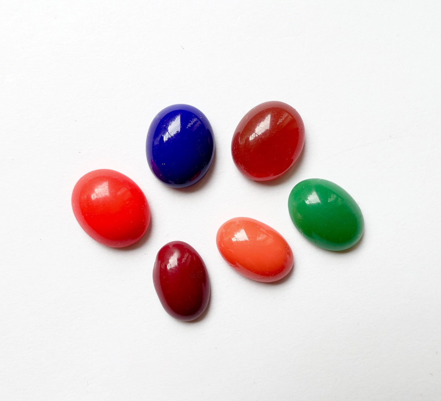 12 Cabochons Oval 12x10 12x9 12x8 bunt satt opak