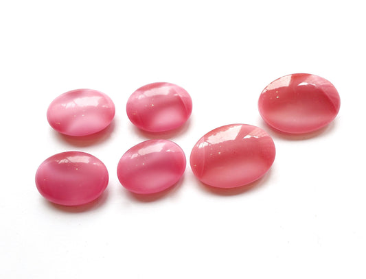 4 Schmucksteine 20x15 25x18mm Oval Rosa Mondschein
